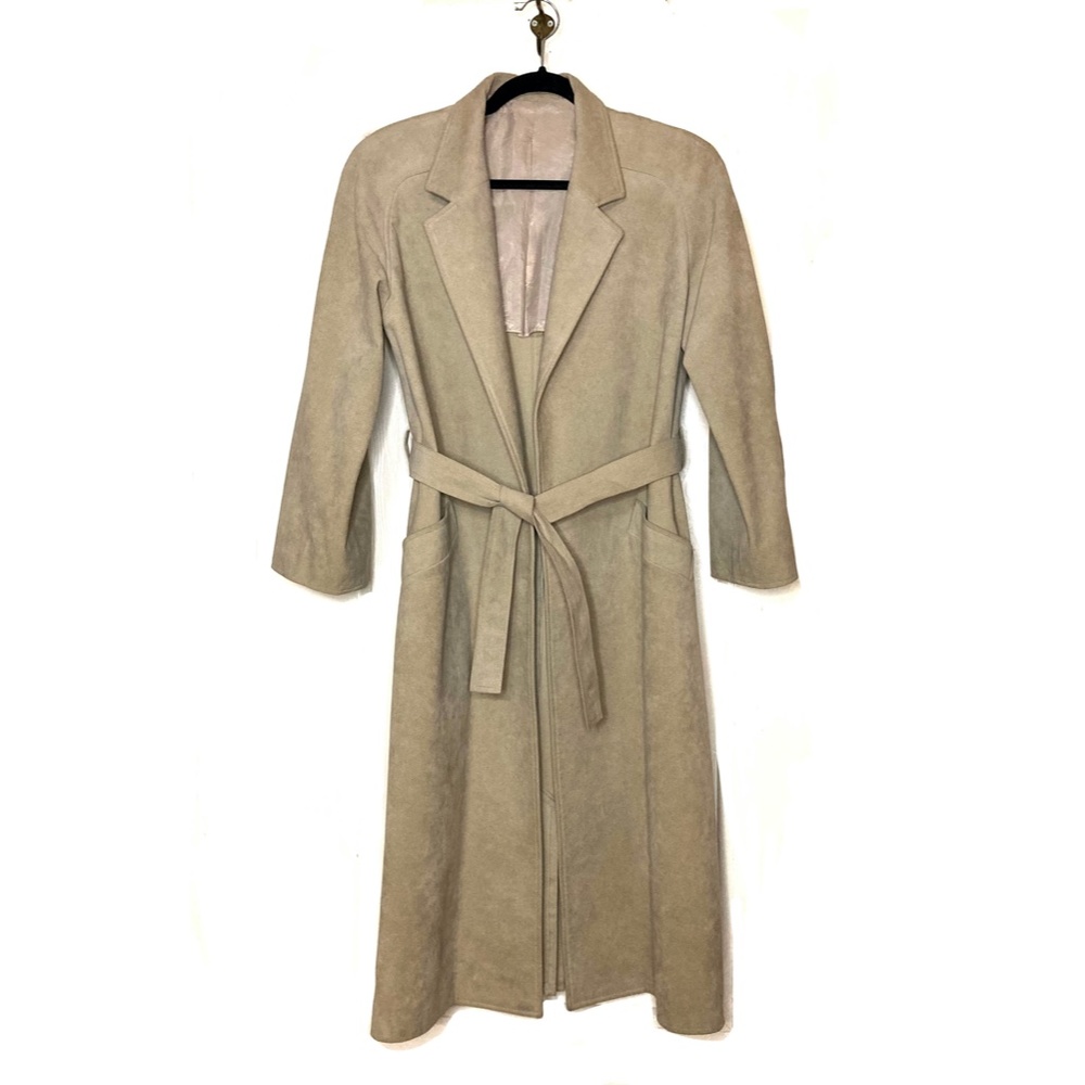 Vintage Vegan Suede Flowy Trench Coat - Leo Chevalier Brodkin Ultrasuede